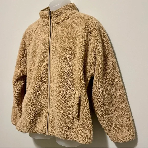 EUC | Sonoma Cozy Soft Tan Teddy Jacket | Size XL - Picture 2 of 9